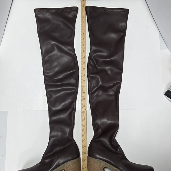 Stella McCartney Skyla Stretch Alter Mat Dark Brown Over-the-Knee Boots Size 7 - Picture 4 of 16